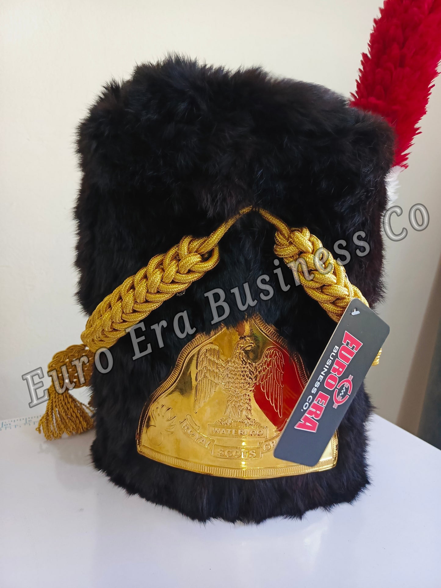 Napoleonic British Scots Gray Military Officer Hat Bear Skin Hairs