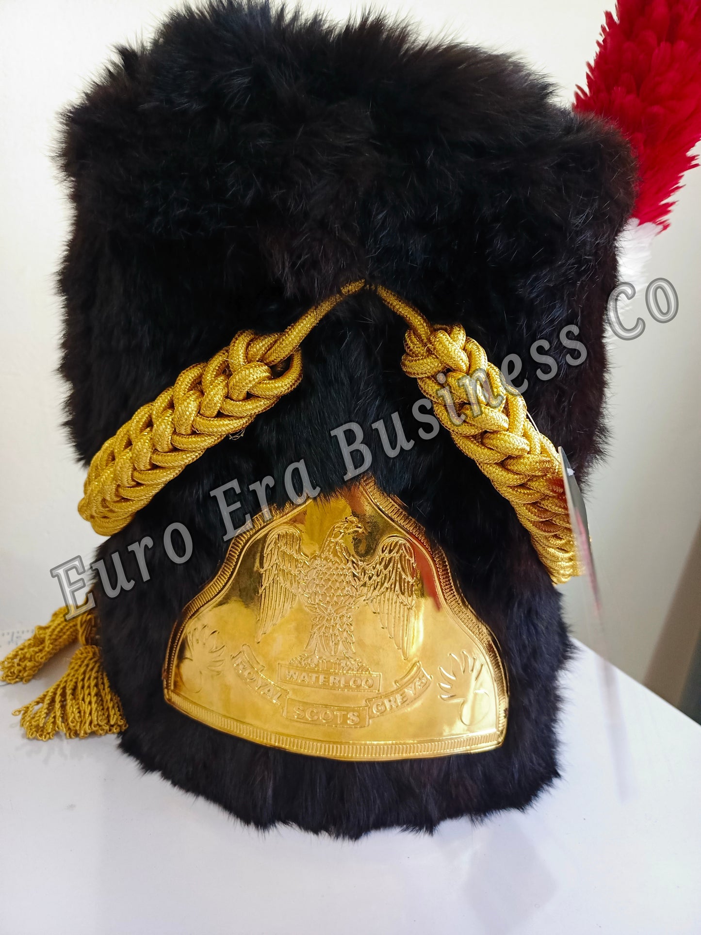 Napoleonic British Scots Gray Military Officer Hat Bear Skin Hairs