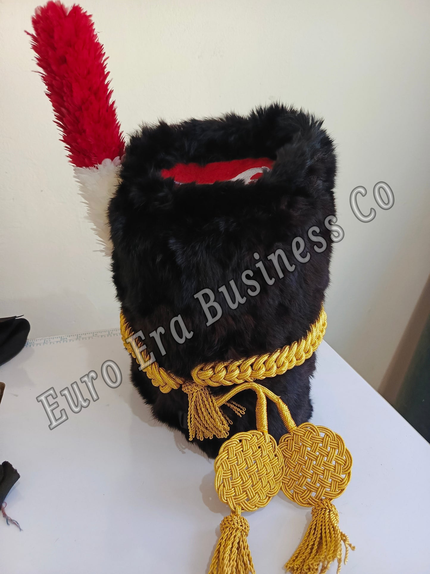 Napoleonic British Scots Gray Military Officer Hat Bear Skin Hairs