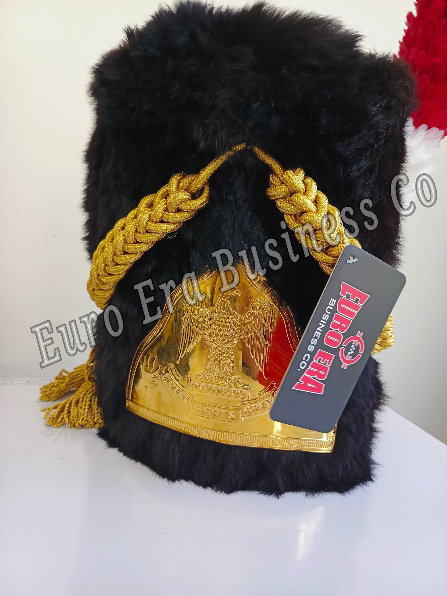 Napoleonic British Scots Gray Military Officer Hat Bear Skin Hairs