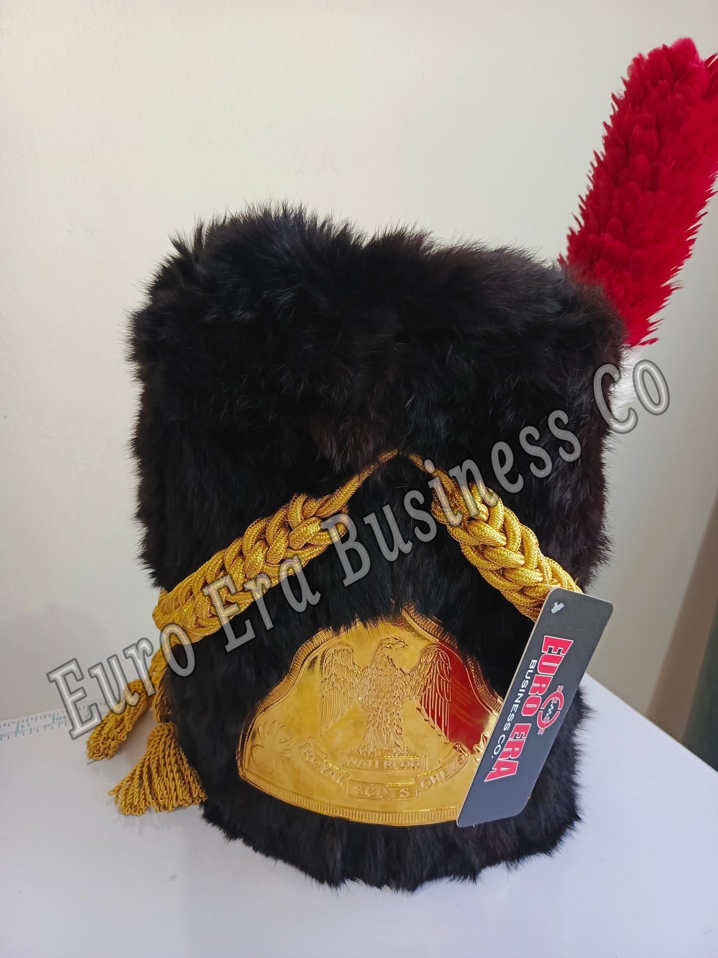 Napoleonic British Scots Gray Military Officer Hat Bear Skin Hairs