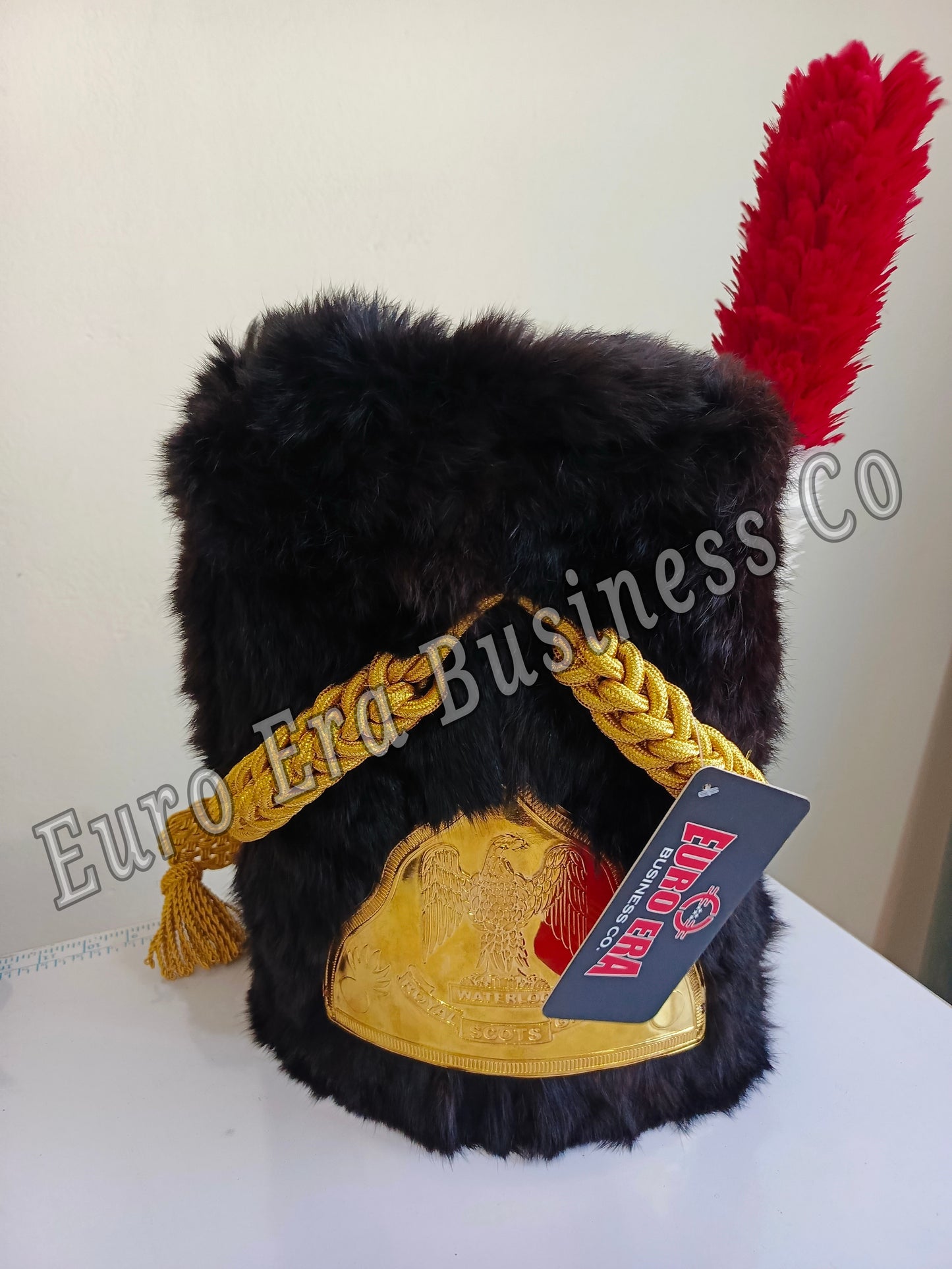 Napoleonic British Scots Gray Military Officer Hat Bear Skin Hairs