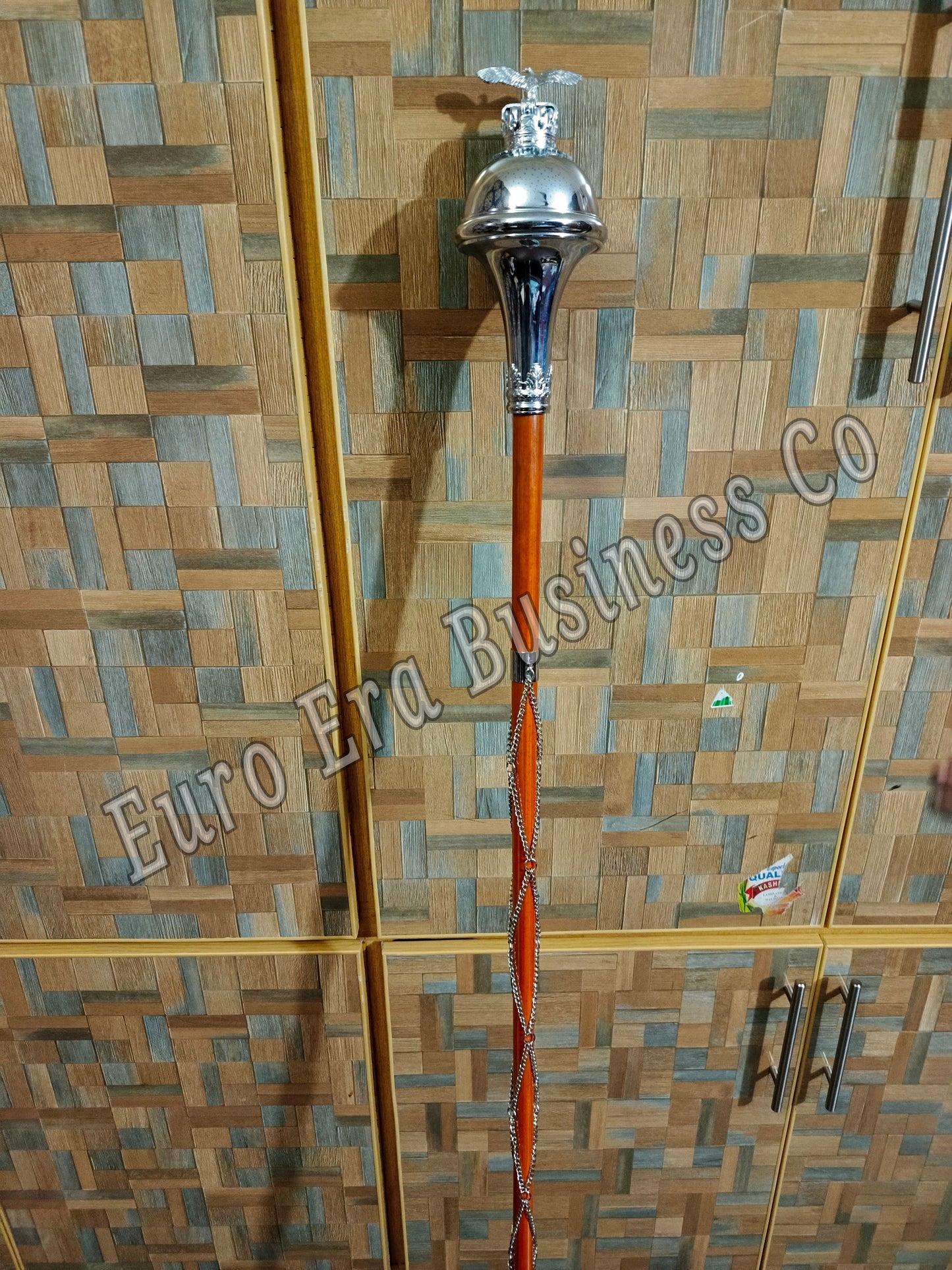 New Ceremonial Drum Major Mace Stave Stick Chrome EAGLE Head Size 44 to 60