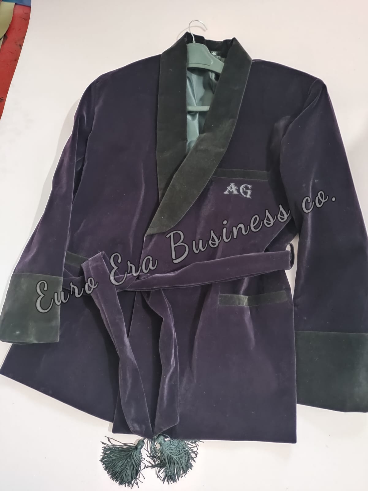 New Purple Velvet Smoking Robe Coat Jacket Wedding Party Wear Robe Smoking COAT