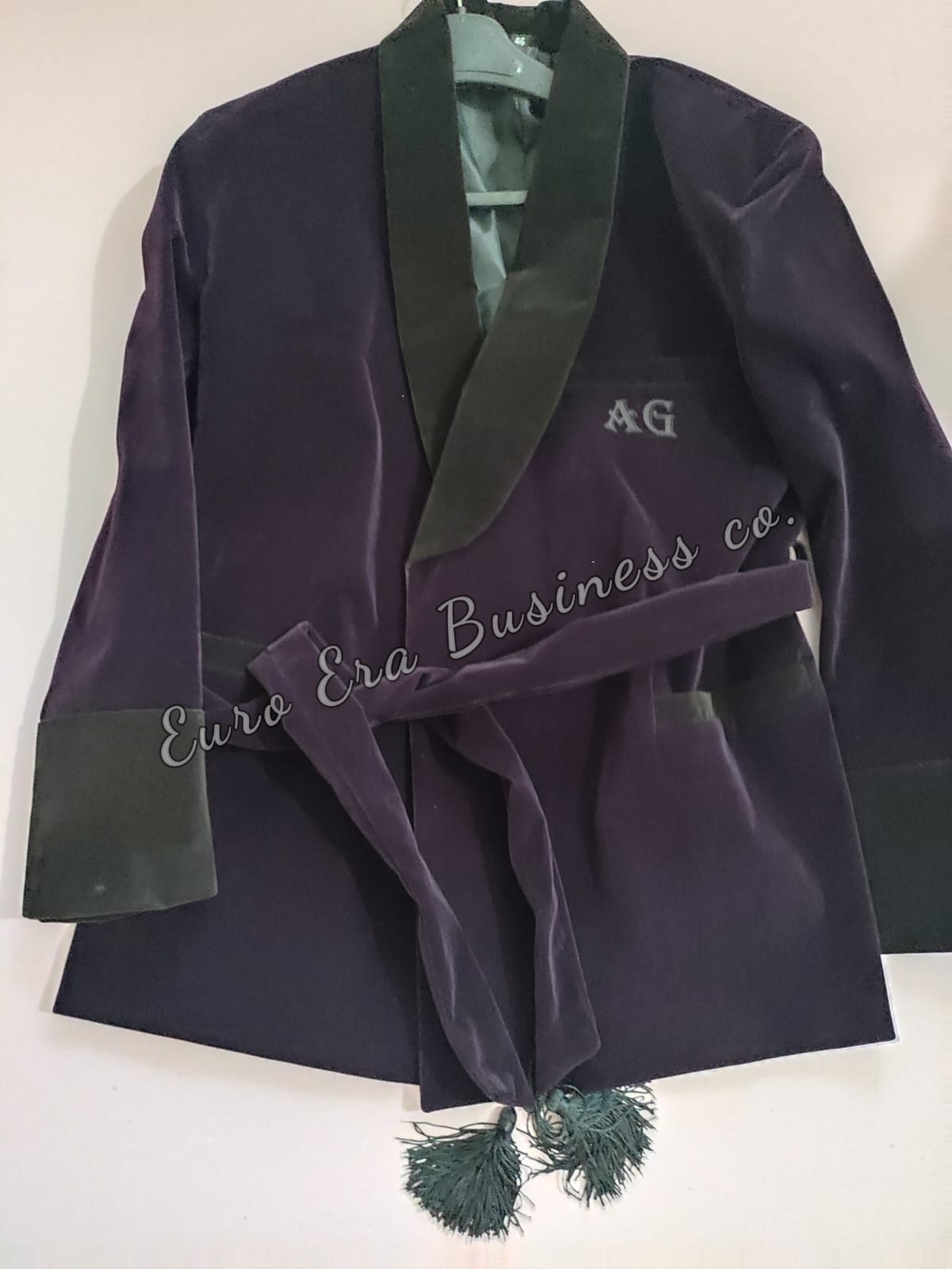 New Purple Velvet Smoking Robe Coat Jacket Wedding Party Wear Robe Smoking COAT