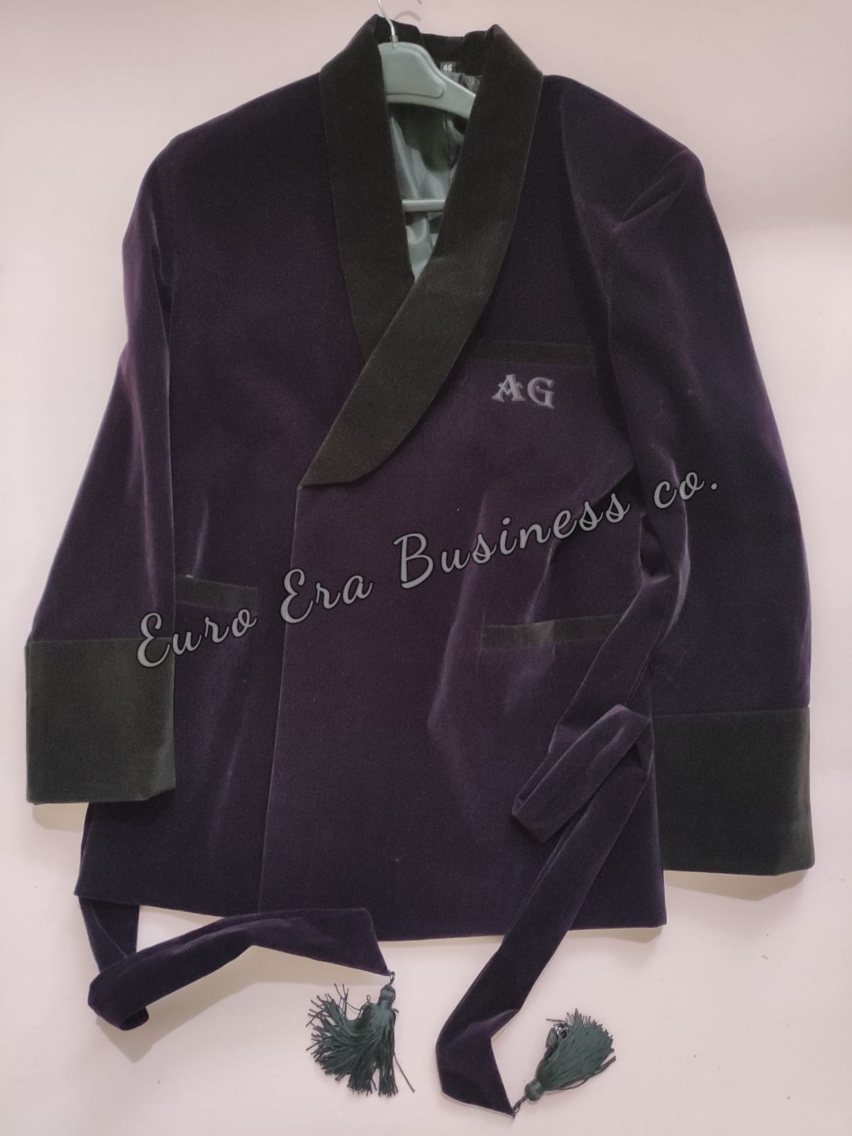 New Purple Velvet Smoking Robe Coat Jacket Wedding Party Wear Robe Smoking COAT