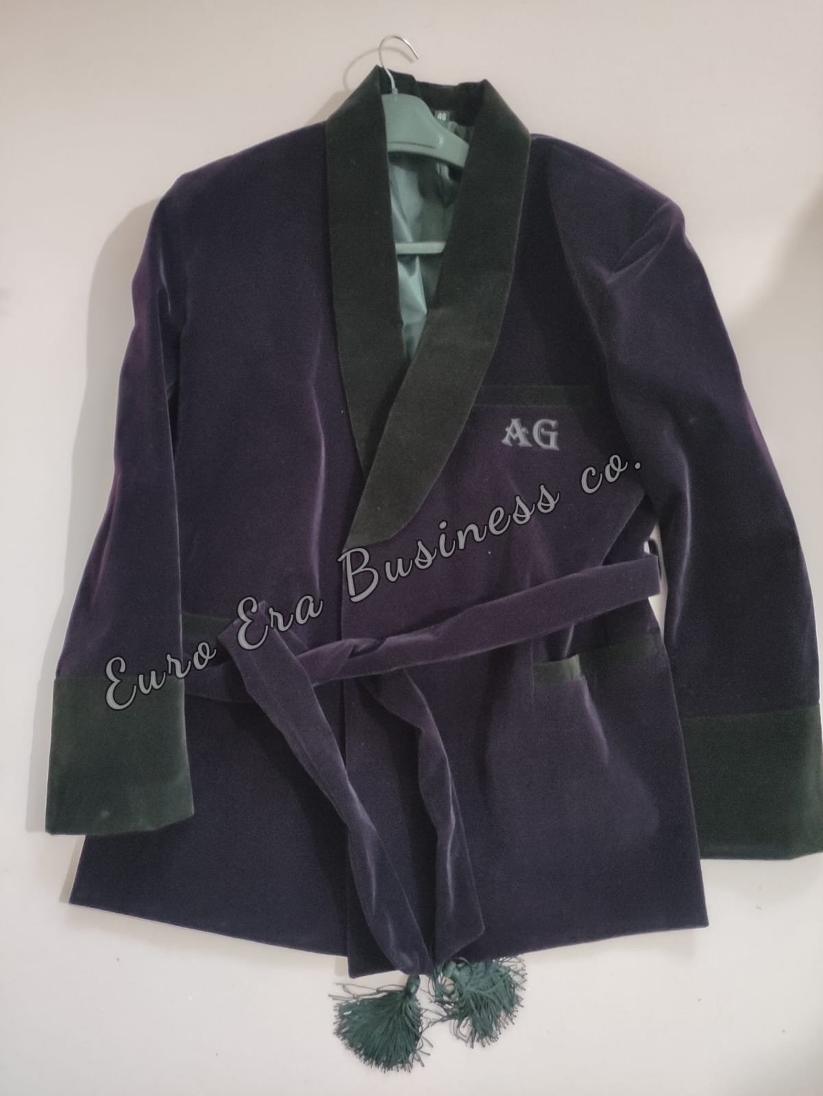 New Purple Velvet Smoking Robe Coat Jacket Wedding Party Wear Robe Smoking COAT