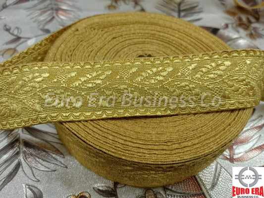 100 Meter Oak Leaf Gold Mylar Lace Trim 50mm Braids
