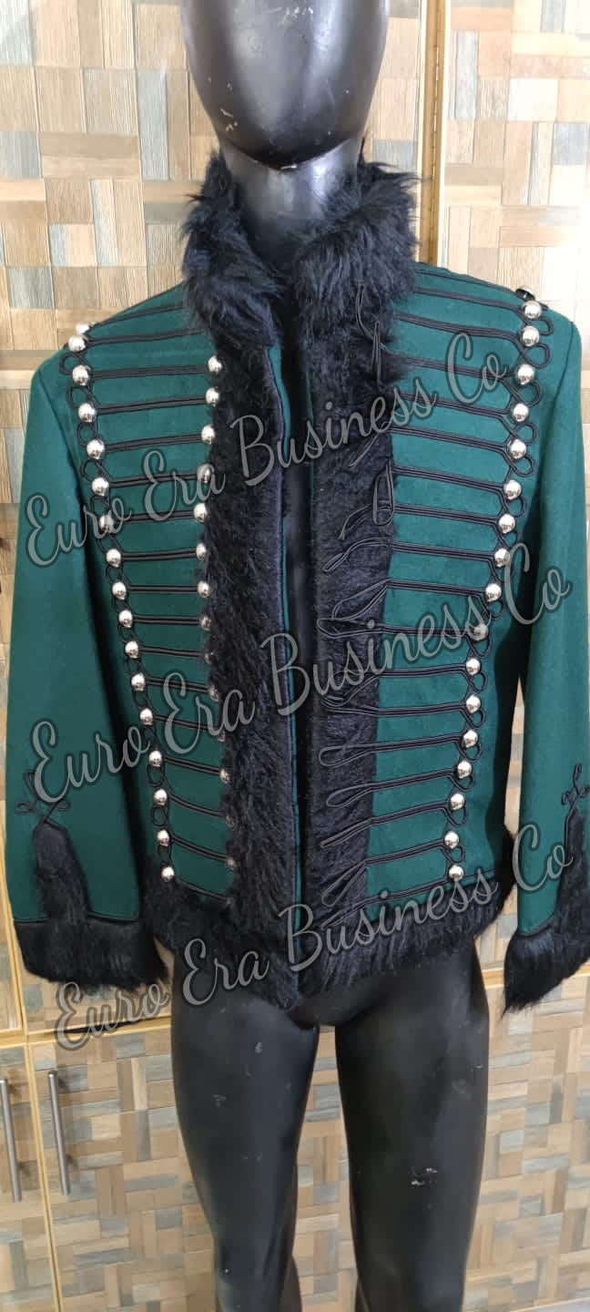 New Napoleonic 95th Rifles Officers Hussars Pelisse Jacket, 95th Rifles Pelisse Jacket