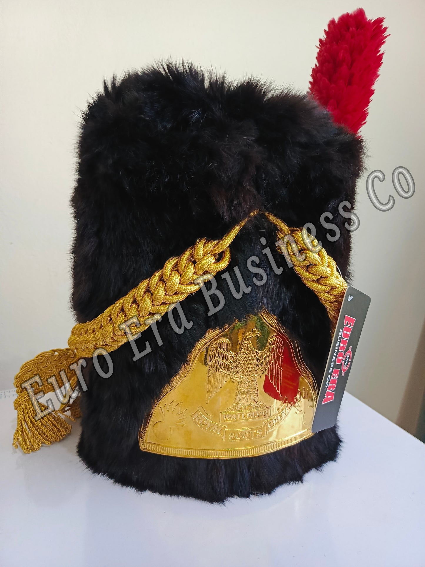 Napoleonic British Scots Gray Military Officer Hat Bear Skin Hairs